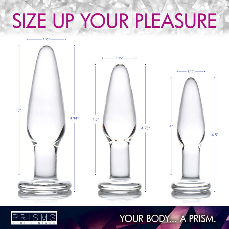 Dosha 3 Piece Glass Anal Plug Kit - Image 4