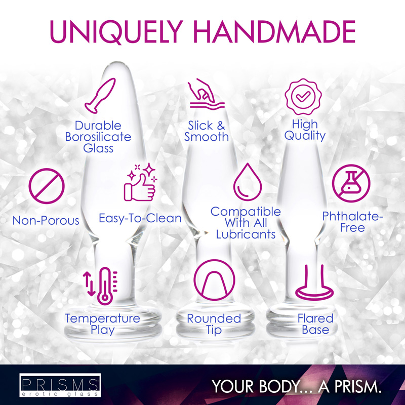 Dosha 3 Piece Glass Anal Plug Kit - Image 5