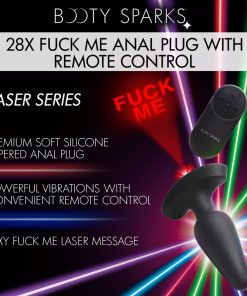 28X Laser Fuck Me Silicone Anal Plug with Remote Control - Large