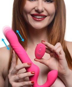 30X Thrusting and Vibrating Strapless Strap-On With Remote Control