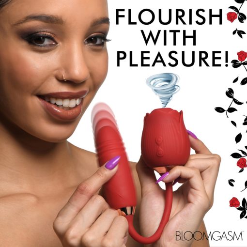 10X Romping Rose Suction and Thrusting Vibrator - Image 3