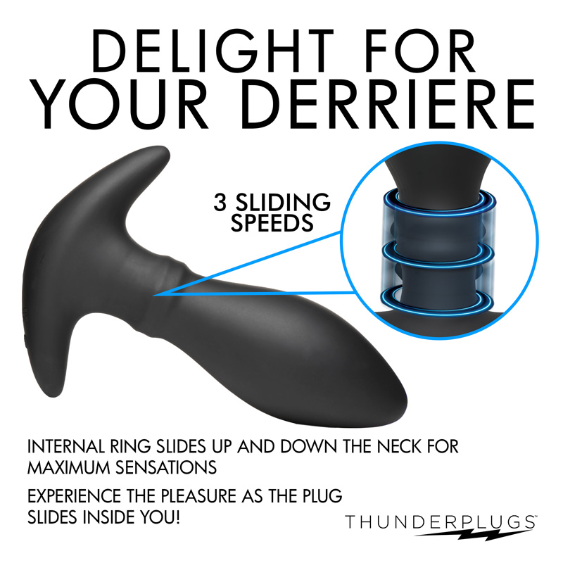 Rim Slide 10X Sliding Ring Silicone Butt Plug with Remote - Image 6