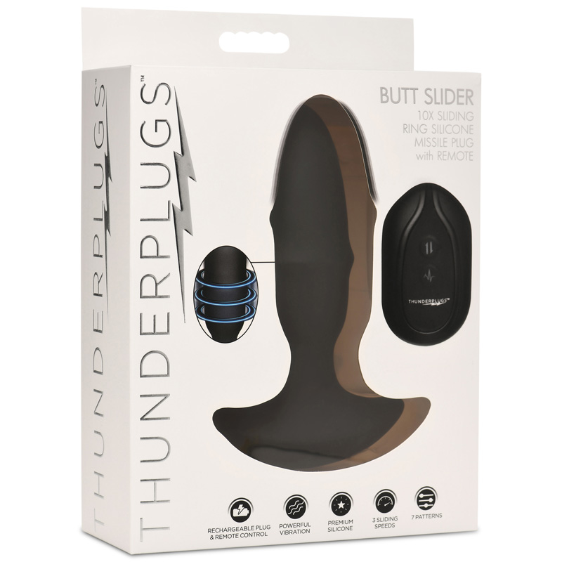 10X Sliding Ring Silicone Missile Plug with Remote - Image 11