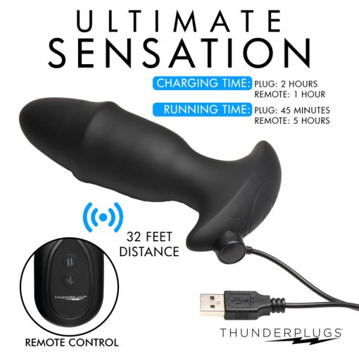 10X Sliding Ring Silicone Missile Plug with Remote - Image 9