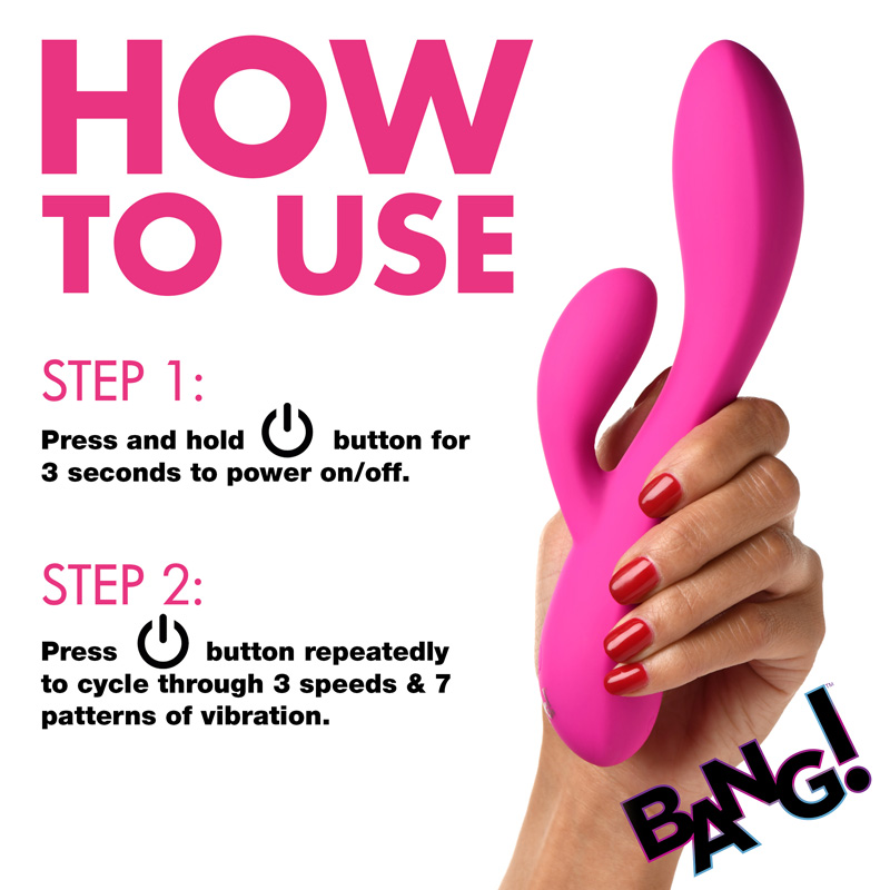 10X Flexible Silicone Rabbit Vibrator - Pink - Image 7