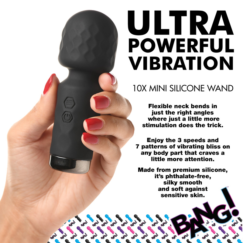 10X Mini Silicone Wand - Black - Image 2