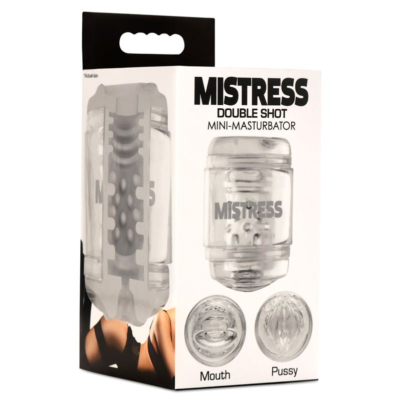 Double Shot Mouth and Pussy Stroker - Clear - Image 10