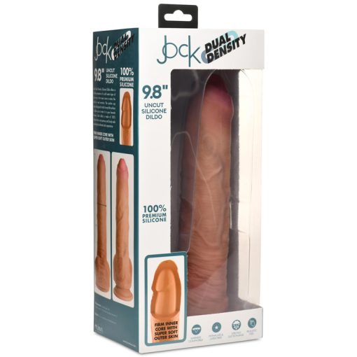 9.8 Inch Dual Density Uncut Dildo with Balls - Image 9