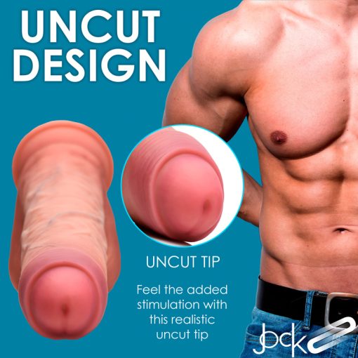 9.8 Inch Dual Density Uncut Dildo with Balls - Image 3