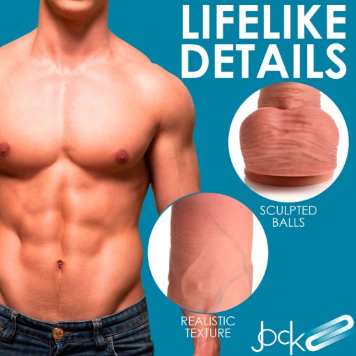 9.8 Inch Dual Density Uncut Dildo with Balls - Image 6