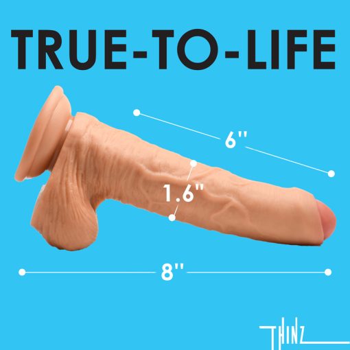 8 Inch uncut Dildo with Balls - Image 4