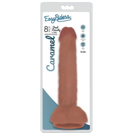 Easy Riders 8 Inch Dual Density Dildo With Balls - Tan - Image 2