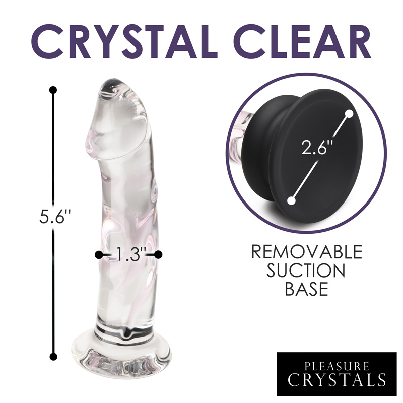 Glass Dildo with Silicone Base - 5.6 Inch - Image 4