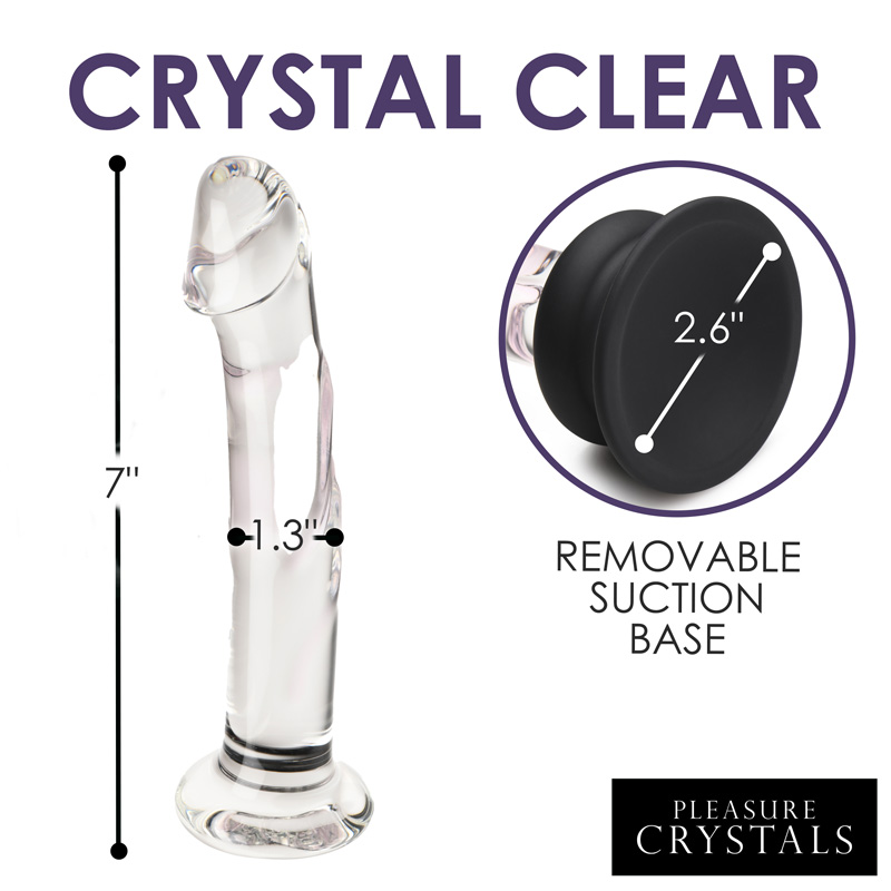 Glass Dildo with Silicone Base - 7 Inch - Image 4