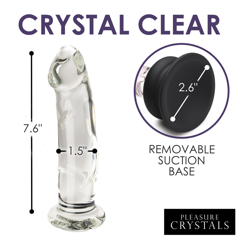 Glass Dildo with Silicone Base - 7.6 Inch - Image 4