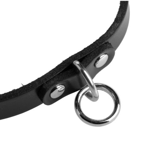 Unisex Leather Choker with O-Ring- ML - Image 4