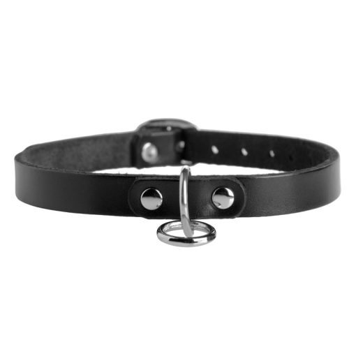 Unisex Leather Choker with O-Ring- ML - Image 2