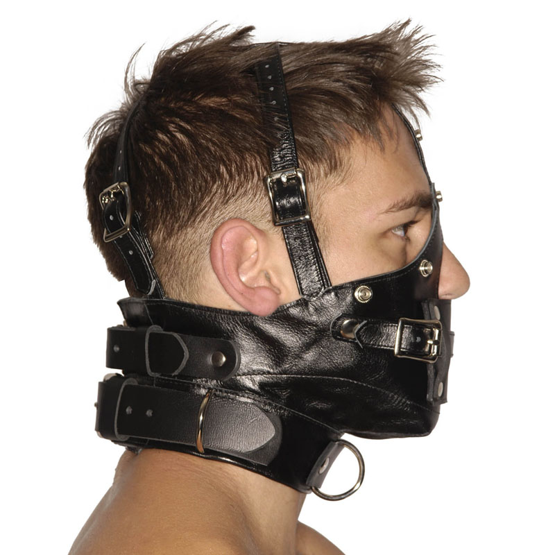 Strict Leather Premium Muzzle with Blindfold and Gags - Image 3