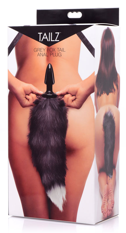 Grey Fox Tail Anal Plug - Image 3