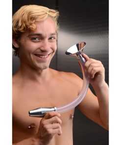 Stainless Steel Ass Funnel with Hollow Anal Plug