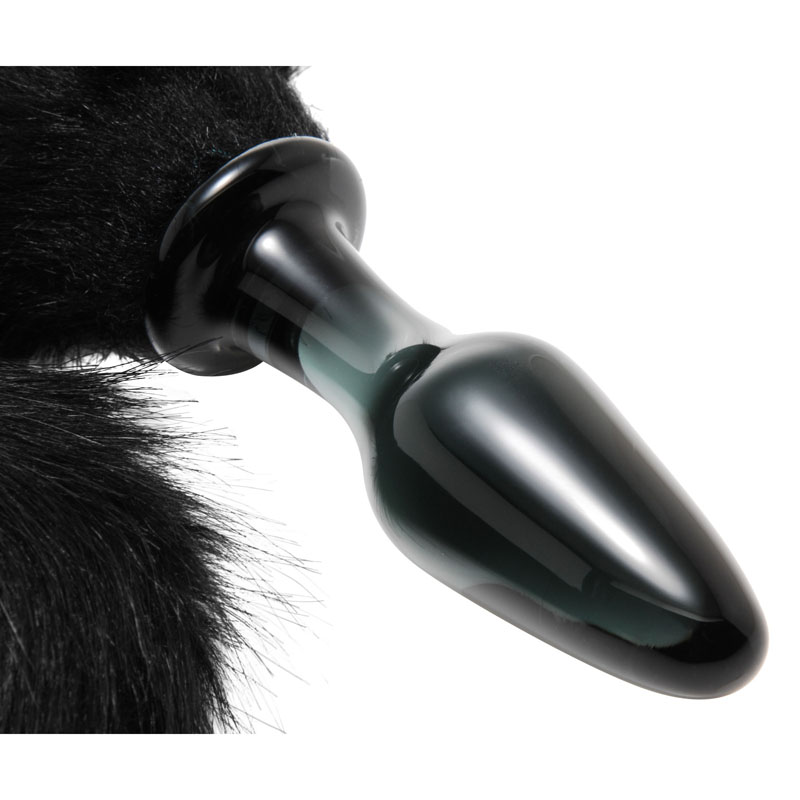 Midnight Fox Tail Glass Anal Plug - Image 2