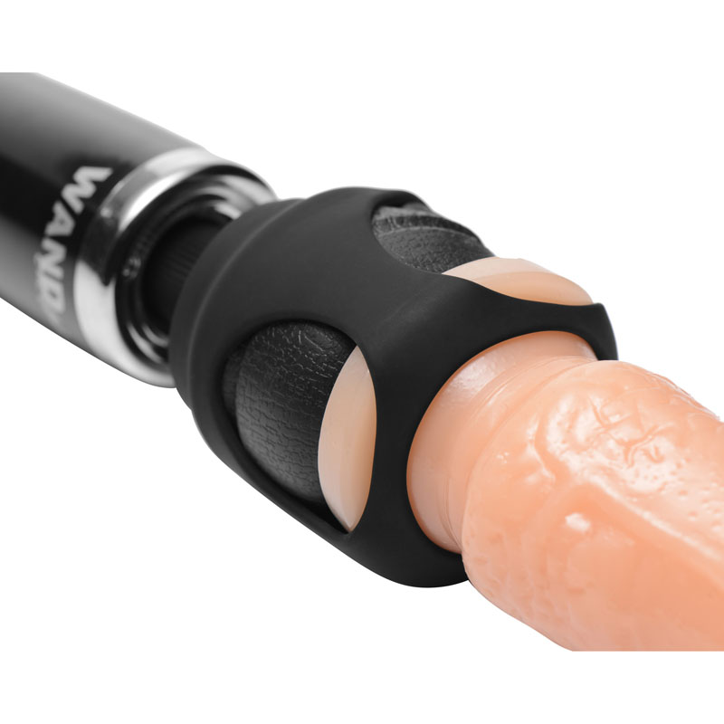 Strap Cap Vibrating Wand Harness Kit with Dildo - Image 3