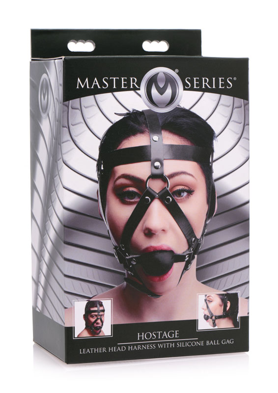 Leather Head Harness with Ball Gag - Image 3