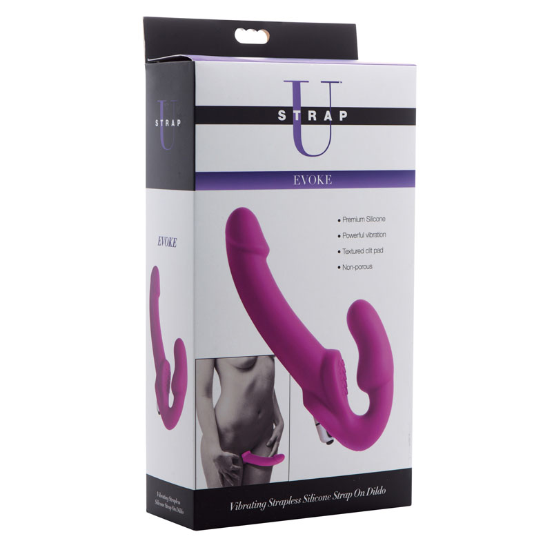 Evoke Vibrating Strapless Silicone Strap-on Dildo - Image 4