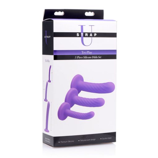 Tri-Play 3 Piece Silicone Dildo Set - Image 4