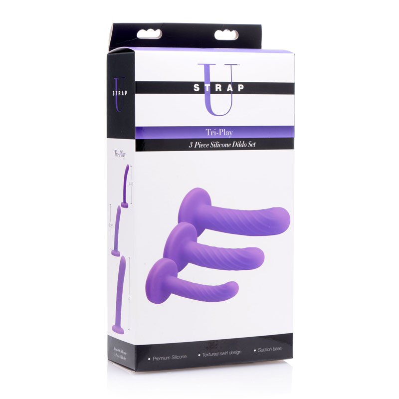 Tri-Play 3 Piece Silicone Dildo Set - Image 4