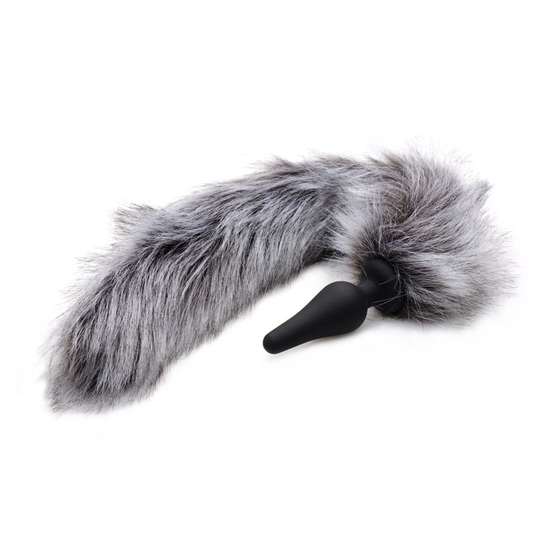 Grey Wolf Tail Anal Plug and Ears Set - Image 3