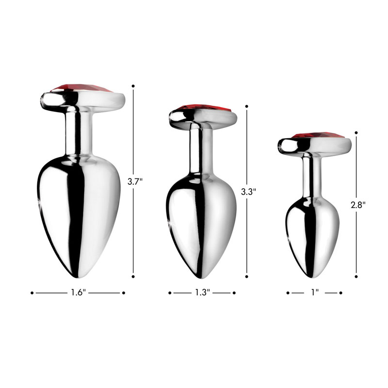 Red Heart Gem Anal Plug- Medium - Image 3