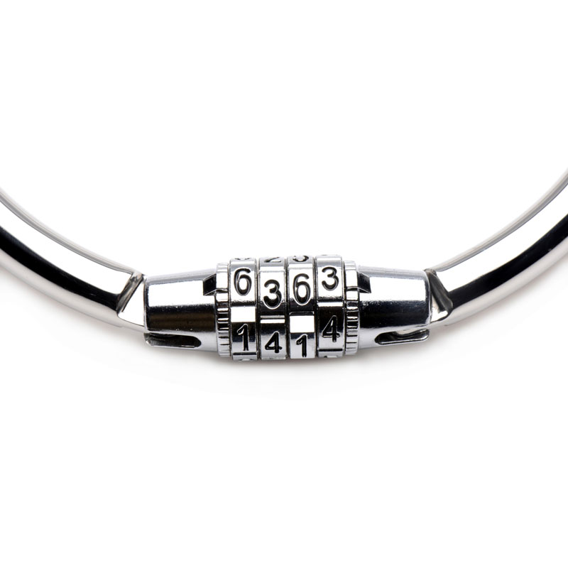 Stainless Steel Combination Lock Slave Collar - Image 5