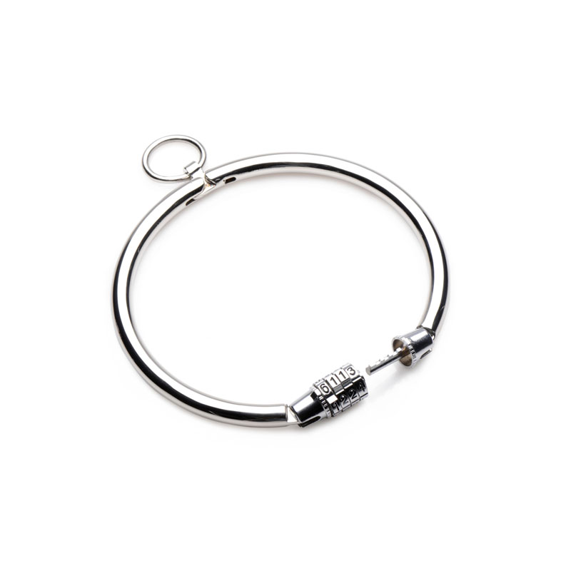 Stainless Steel Combination Lock Slave Collar - Image 4