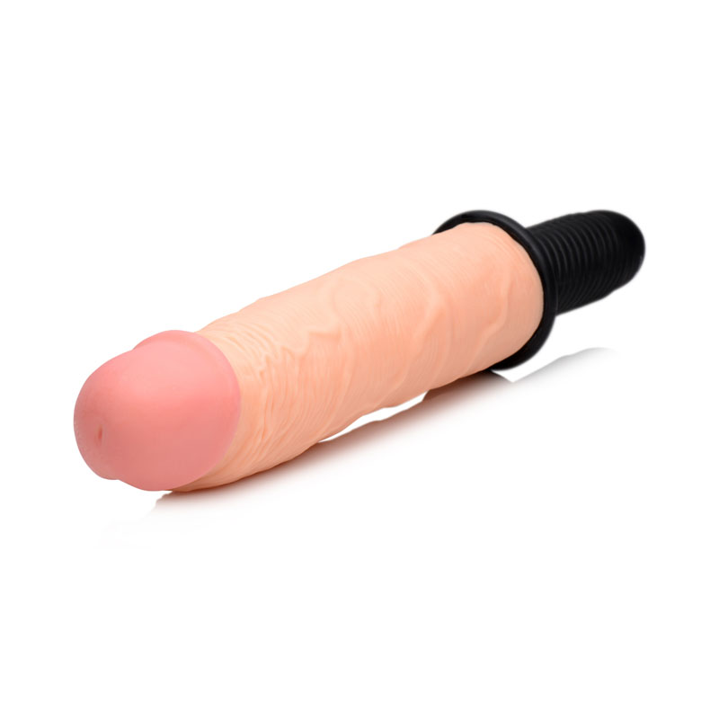 Onslaught 13 Mode XXL Vibrating Giant Dildo Thruster - Flesh - Image 2