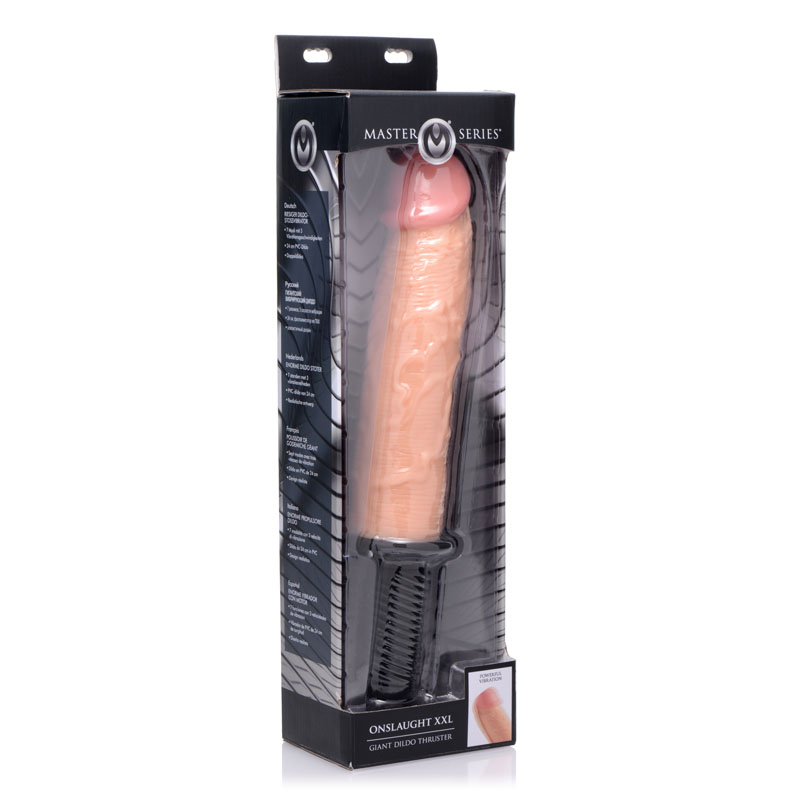 Onslaught 13 Mode XXL Vibrating Giant Dildo Thruster - Flesh - Image 7