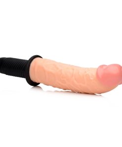 The Curved Dicktator 13 Mode Vibrating Giant Dildo Thruster - Flesh