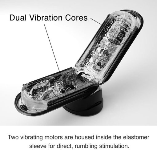 Flip 0-Zero Electronic Vibration Stroker- Black - Image 4
