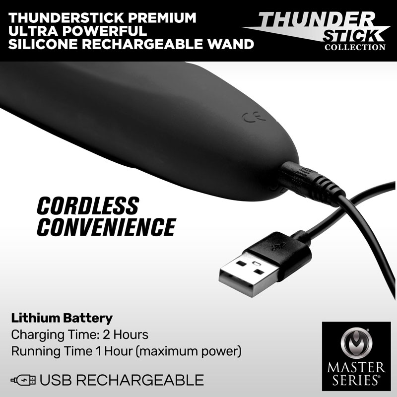 Thunderstick Premium Ultra Powerful Silicone Rechargeable Wand - Image 5