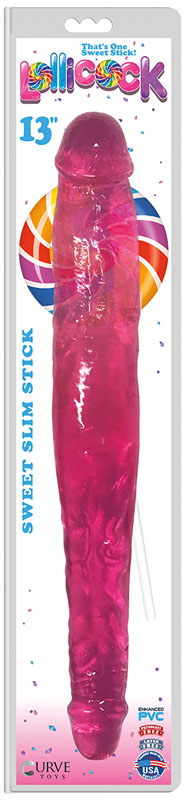 Lollicock Sweet Slim Stick Double Dildo - Pink - Image 2