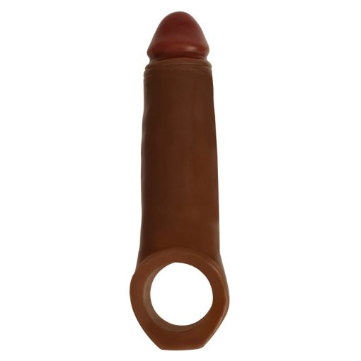 2 Inch Penis Enhancer with Ball Strap - Brown - Image 2