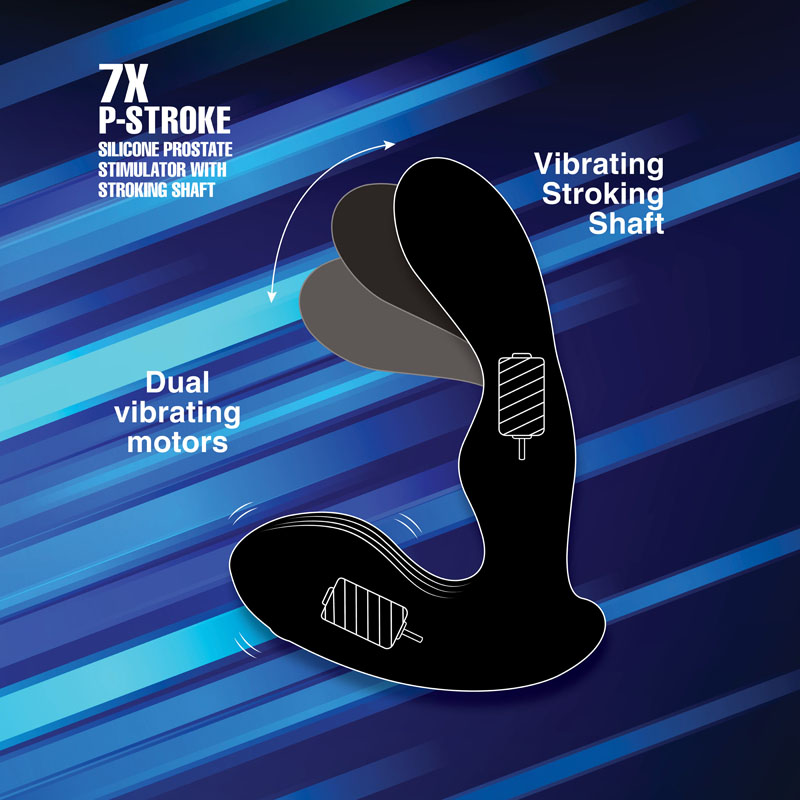 7X P-Stroke Silicone Prostate Stimulator with Stroking Shaft - Image 2