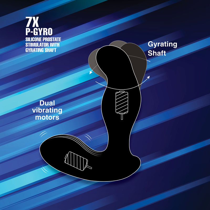 7X P-Gyro Silicone Prostate Stimulator with Gyrating Shaft - Image 2