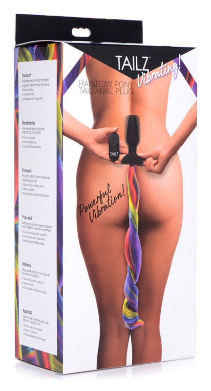 Remote Control Vibrating Rainbow Pony Tail Anal Plug - Image 7