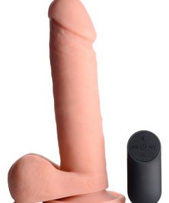 Big Shot Vibrating Remote Control Silicone Dildo with Balls - 8 Inch