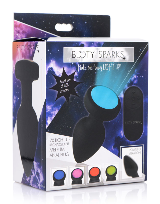 7X Light Up Rechargeable Anal Plug - Medium - Image 11