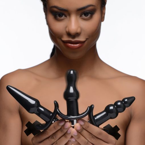 Thrill Trio Anal Plug Set - Black - Image 2