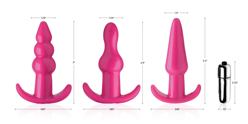 Thrill Trio Anal Plug Set - Pink - Image 3