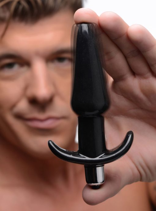 Smooth Vibrating Anal Plug - Black - Image 2