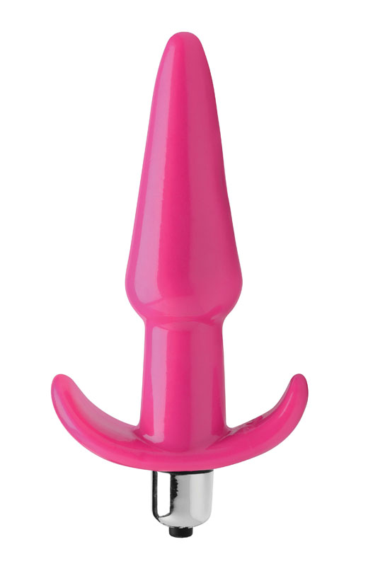 Smooth Vibrating Anal Plug - Pink - Image 3
